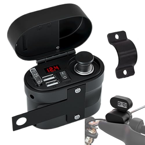 Chargeur USB moto étanche avec voltmètre intégré et adaptateur secteur rapide
