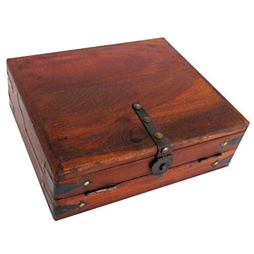 TG,LLC Treasure Gurus Holz-Schreibtisch, Antik, Tragbar, 26.8 cm x 22.9 cm x 8.9 cm
