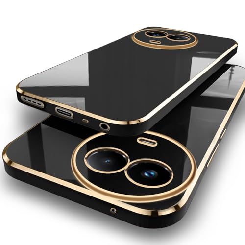 Image of TheGiftKart Luxurious Golden-Plated Back Cover Case for Realme 11 / 11X 5G / C67 5G / Narzo 60X 5G | Raised Lips for Camera & Screen Protection | Shockproof Design | Stylish Back Cover (TPU, Black)