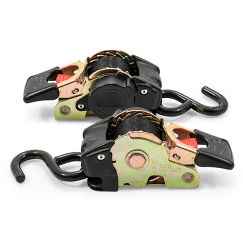 Camco Retractable Transom Tie Down Straps, 1 Inch x 5.5 Foot Boat Trailer Straps While Traveling, Bolt-On Mount, 1,500 Lb Break Strength, Black - Image 3