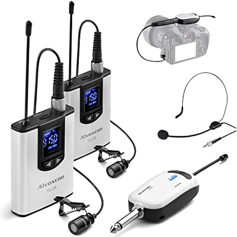 Alvoxcon Micrófono Inalámbrico Lavalier UHF Cover