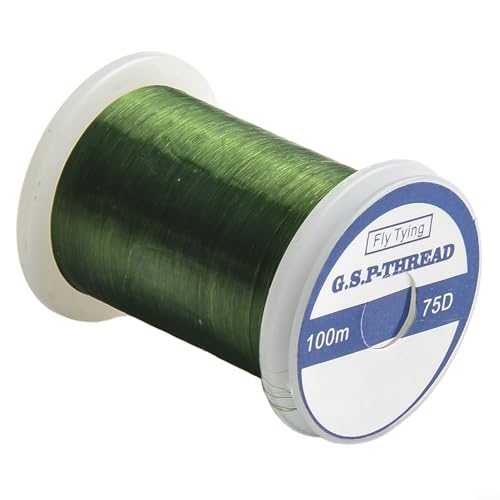 Filo da pesca ad alta resistenza per realizzare mosche realistiche e avvolgere saldamente ami con tensione costante, ideale per gli appassionati di pesca a mosca d'acqua dolce e salata (verde scuro)