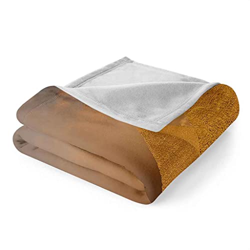 Couverture flanelle 150x200 haut de gamme imprimé pierre dorée