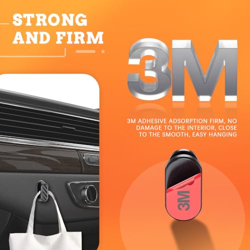 ASUBHA 4PCS Car Mini Hooks, Car Storage Hooks, Multifunctional Auto Adhesive Backseat Hangers, Car Sticker Hooks on Dashboard, Vehicle Interior Accessories for Key, Mask, USB Cable