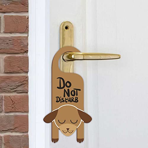Image of CVANU Do Not Disturb Dog Shaped Wooden Door Sign Hanger Size(24cm x 12cm) cv63