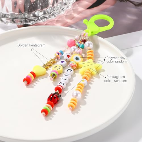 Keychain pendant, smiling face, LOVE letter pendant, gift for friends and couples, cute backpack accessories3