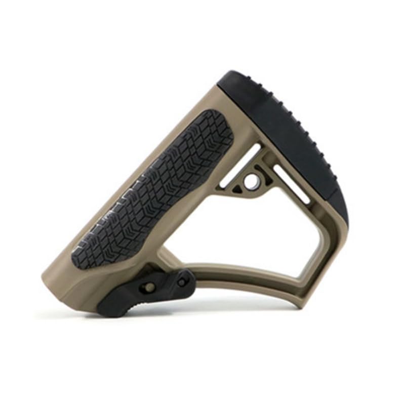 Genérico Castellan Culata Táctica DD para Airsoft M4/AR, Polímero, Color Tan, Compatible con Tubo Estándar, Diseño Minimalista CQB/SBR