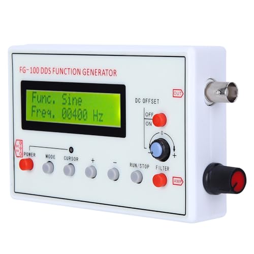 Gerador de função sunicon, gerador de função fg-100 dds, frequência senoidal 1hz-500khz, medidor de