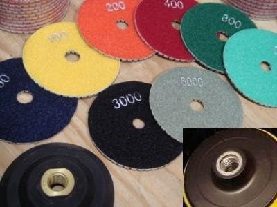 4" PRO Diamond Polishing 35 Pads Set 4 Granite Marble Conctete+ 2 Backer