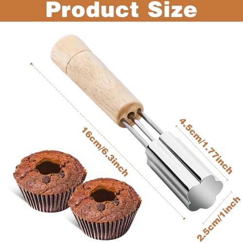 Cupcake Corer, Stainless Steel Corer Tool Used for Cupcake Filler Tool Cake Baking Accessories - Image 2