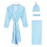 Mommy and Me Robe and Swaddle Set Floral Print Maternity and Baby Matching Hospital Labor Delivery S
