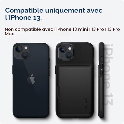 Coque Spigen Slim Armor CS iPhone 13 Noir antichoc double couche - 2