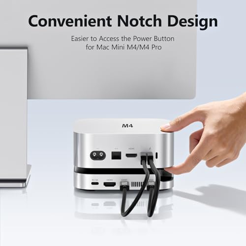 Mac mini M4 Dock Station Dual Ports with NVMe SSD Enclosure, 7 +1 in 1 Mac mini M4 Hub & Stand with 4xUSB-A Up to 10Gpbs, 4K60Hz HDMI, Optimized Self-Cooling Docking Station for Mac mini M4/M4 Pro — view 6