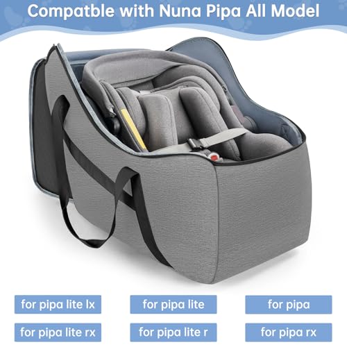 Image of Padded Car Seat Travel Bag for Airplane, Infant Car Seat Travel Bag Compatible with All Nuna Pipa Car Seat