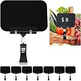 Chalkboard Clips 4 Pack Rotating Pop Clip-on Style Merchandise Chalkboard Signs with Clip Tag, Large Repeatable Label Display Clip Holder Fruit Vegetable Stand for Party Decor Note Supermarket Shelf