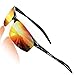 ROCKNIGHT Driving Polarized Sunglasses for Men UV Protection Mirrored Sunglasses Ultra Lightweight Al-Mg Metal Outdoor Golf Fishing Sports Sunglasses Rimless