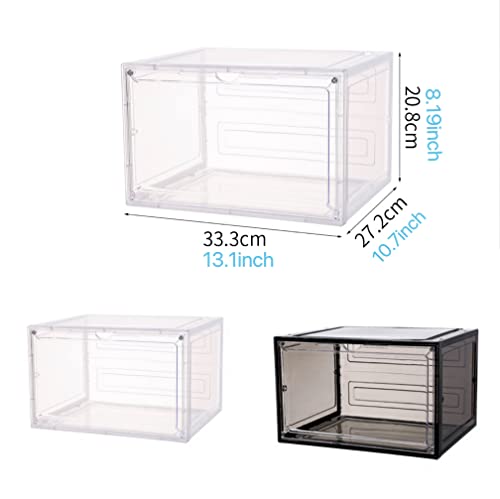 Zllzuu Purse And Handbag Storage Organizer For Closet, 6 Pack Display Cases For Collectibles, Plastic Storage Boxes With Acrylic Magnetic Door For Wallet, Cosmetic, Toys (Medium Size Clear White) #TOP1