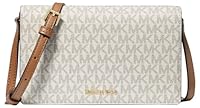Michael Kors Women's Jet Set Medium Flap Crossbody Bag, Gold-Tone Hardware/Vanilla/Acorn