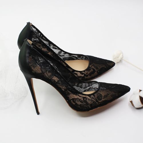 SHEMEE Sexy Pointy Toe Mesh Cutout Bridal Shoes Stiletto High Heels Wedding Pumps Elegant Court Party Dress Shoe3