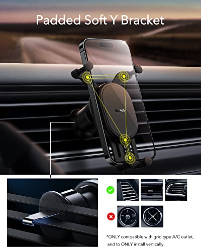Baseus SUWX030001 Wireless Car Charger, 15W Fast Charging Phone Mount For Car Vent, Car Phone Holder With Enlarged Charging Coil For Iphone 15 14 13 12 11 10 8 Pro Max Xs, Samsung Galaxy S&Note Series Google Lg thumb #3