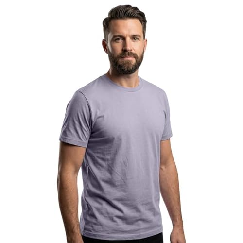 Plain T Shirt Luxury Fine Organic Ringspun Cotton Men's t-Shirt(S, Lavender)