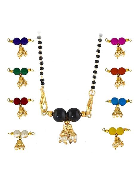 Fancy Multicolour Golden Finish Mangalsutra for Women Stylish Combo.-image-14