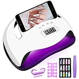 【4 ajustes de temporizador y sensor automáticos】4 modos de temporizador y sensores automáticos-Esmalte de uñas UV para esmalte de uñas en gel,con cuatro botones 10s / 30s / 60s / 99s para elegir la uña más adecuada Elige el tiempo de secado del aceite.La luz de uñas UV LED utiliza un sistema inteligente,sensor automático,se puede encender y apagar sin presionar un botón.