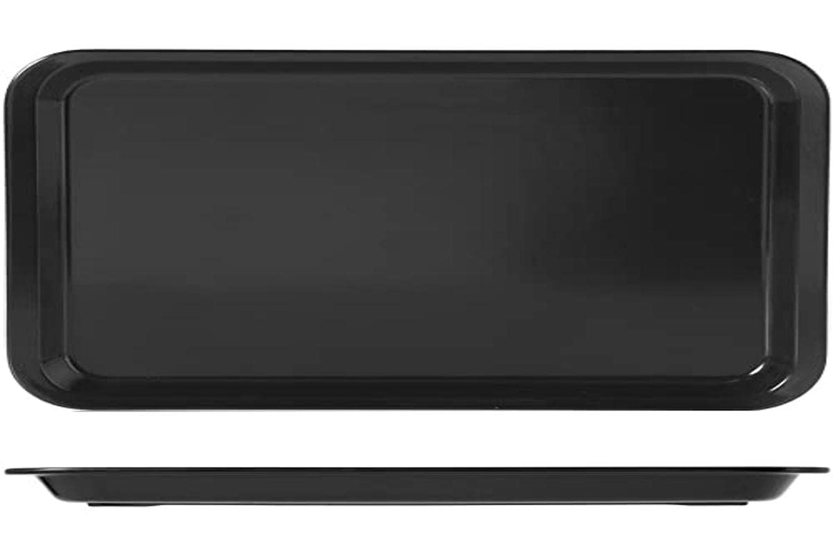 H&H Tray with Rim, Melamine, Black, 20 x 30 x 2 cm