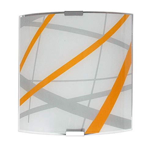 Migliori applique led Applique rettangolare 26x26 lampada da parete interno moderna e27 LED Made in Italy Lampada a Muro per Decorazione in Alluminio, Perfetto per Soggiorno Corridoio Bagno Scale (Arancione)