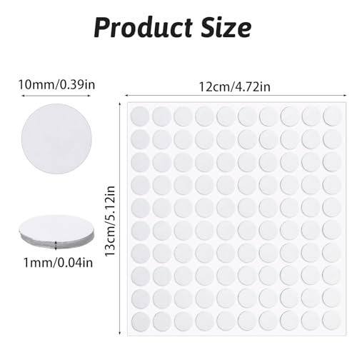 DOPENSPI 600 Stück Doppelseitige Klebepunkte, 10mm Klebepunkte Doppelseitig Transparent Rund Keine Spuren Aufkleber Selbstklebende für DIY Basteln Ballon Papier Festival-Dekoration