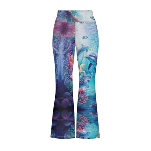 DISNIMO Girls Active Leggings Athletic Flare Pants for Girls Soft Bell Bottom Leggings Ankle Length3