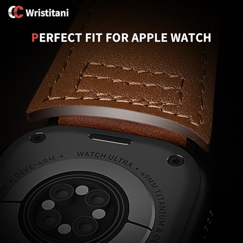Image of Wristitani Genuine Leather Strap Compatible With Apple Watch