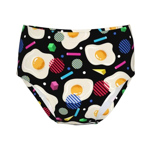 Textured Eggs And Geometric Figures Girls' Underwear Soft Cotton Little Girls Panties Comfort Briefs
