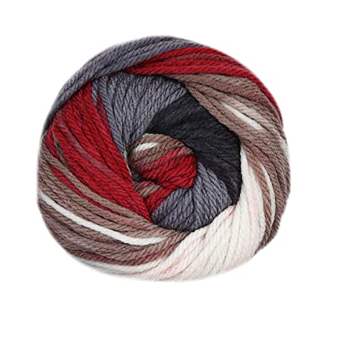 5 x 100 g Wollbiene Batik, 500 g Wool with Colour Gradient, Multicoloured, Knitting Wool, Crochet Wool (2050 Grey, Red, Brown) - Image 3