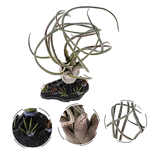 Mipcase 5Pcs Reptile Plant Ornament Spider Plants Faux Plants Glass Decor Terrarium Simulated Plant Reptile Pet Box Decor Hornwort Live Aquarium Plants Reptile Fake Plant Reptile Plants #TOP3