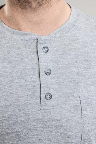 DRIFIRE Power Dry FR Long Sleeve Henley, CAT 2, Flame Resistant, Grey, Small, TEE-PDG-HN-SM4