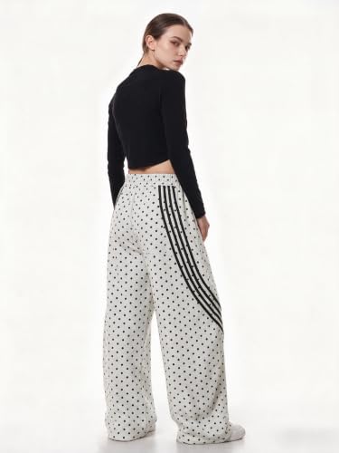 Image of EMMIOL Women's Y2K Baggy Barrel Striped Sweatpants High Waisted Wide Leg