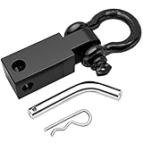Oak Leaf Shackle Hitch Receiver, 3/4 Inch Shackle Fitting 2 Inch Receiver Hitch, Tow Hitch Recovery, 41,850 lbs Break Strength