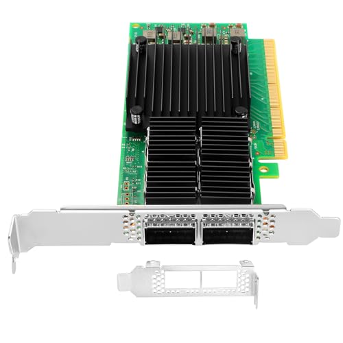 Image of Vogzone 100GbE NIC Card for Mellanox MCX556A-EDAT, PCIe 4.0 x16 100Gb Ethernet NIC with Mellanox ConnectX-5 VPI Chipset, Dual QSFP28 EDR IB Network Card Support RDMA