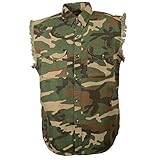 Milwaukee Leather DM4010 Men's Jungle Camo Sleeveless Denim Shirt - Medium