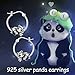 Panda Ohrringe Sterling Silber Panda Bambus Reifen Ohrringe für Frauen und Mädchen Schmuck Geschenke