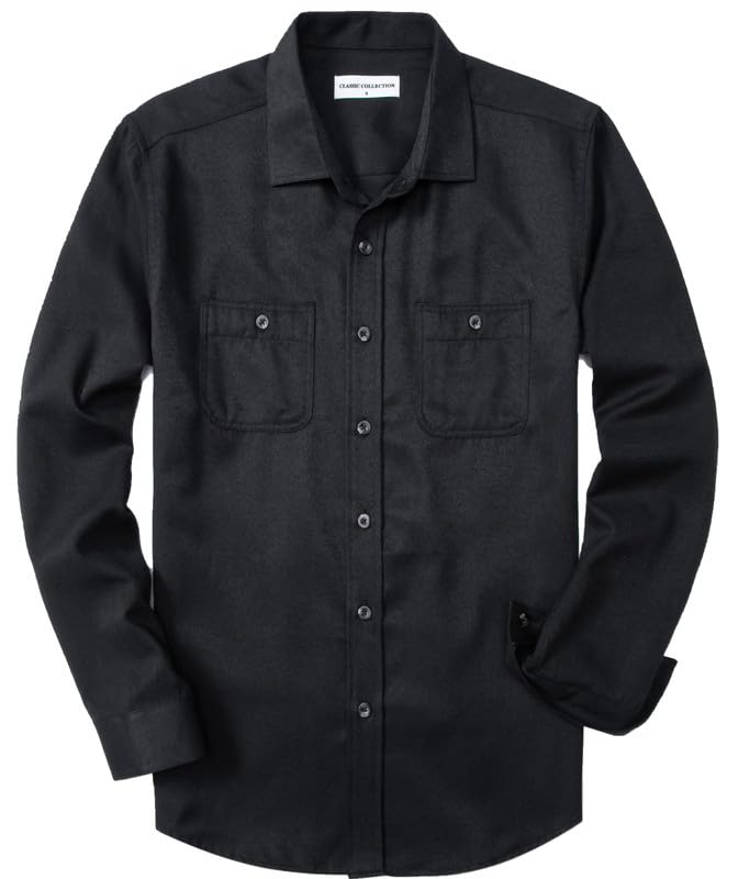 Men's Flannel Shirts Long Sleeve Button Down Shirts for Men Regular Fit Casual Shirt Jacket with Pockets
