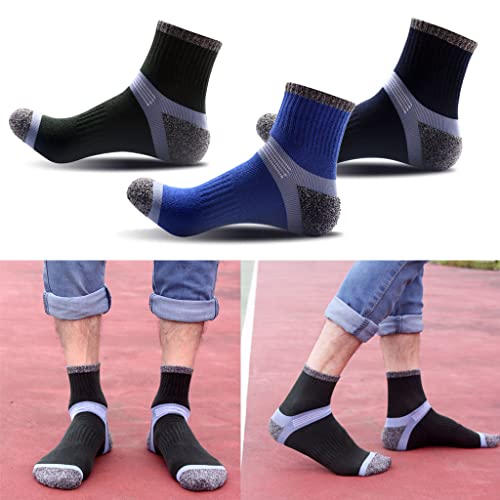 6 Pairs Men's Athletic Running Socks Performance Cushion Cotton Athletic Crew Socks for Men Size 9-123