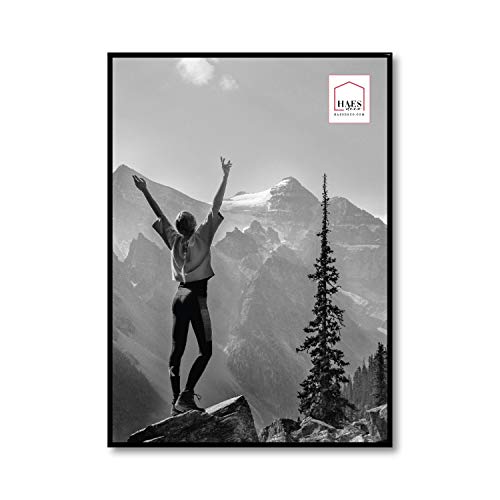 HAES DECO EF8B - Marco de fotos, marco de pared, portafotos de plástico, fácil marco, 50 x 70 cm, color negro