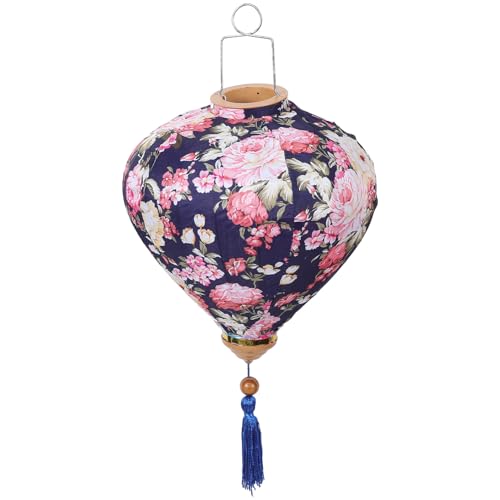 IWOWHERO Linterna Vietnamita de Colgante de Satén Resistente al Agua para Decoración Exterior Retro de Jardín y Festivales