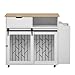2 in 1 Modern Dog Crate Kitchen Island with Storage for Small-Sized Dogs up to 40lbs, 33.8
