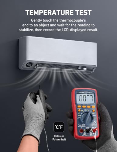 Image of AstroAI Digital Multimeter, TRMS 4000 Counts Volt Meter (Manual and Auto Ranging); Measures Voltage Tester, Current, Resistance, Continuity, Frequency; Tests Diodes, Temperature (Red)