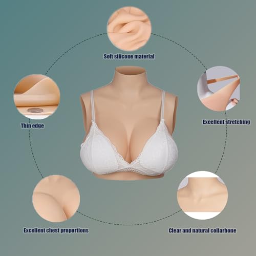 Silicone Breast plates Fake breasts forms Fake boobs B-G Cup Breastplate Transgender Cosplay Drag Queen Breast plate4