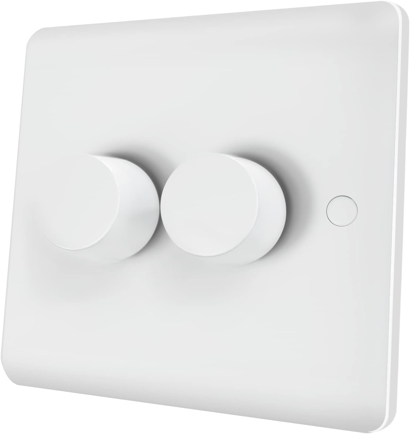 LED Dimmer Switch 2 Gang, Push on/off Rotary Trailing-Edge Dimmer Switch For Dimmable LED, No Neutral Required,2-Way,100 Watts (1-10 LEDs)