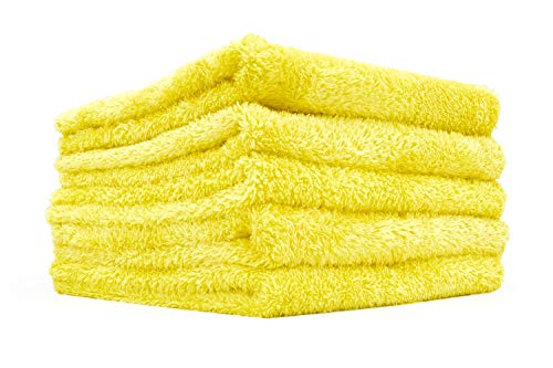 The Rag Company - Eagle Edgeless 350 (5-Pack) Professional Korean 70/30 Blend Super Plush Microfiber Detailing Towels, 350GSM, 16in x 16in, Yellow by The Rag Company - Used condition - US$19.03